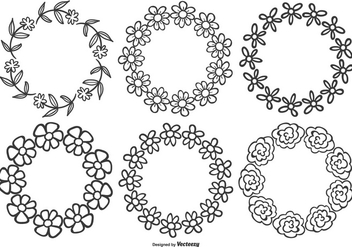 Cute Hand Drawn Flower Frames - бесплатный vector #376585